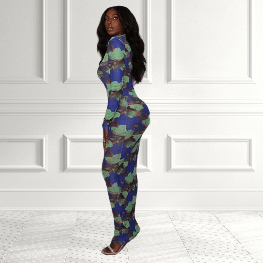 Floral Mesh Maxi Dress: Effortless Elegance | ForeignGeh