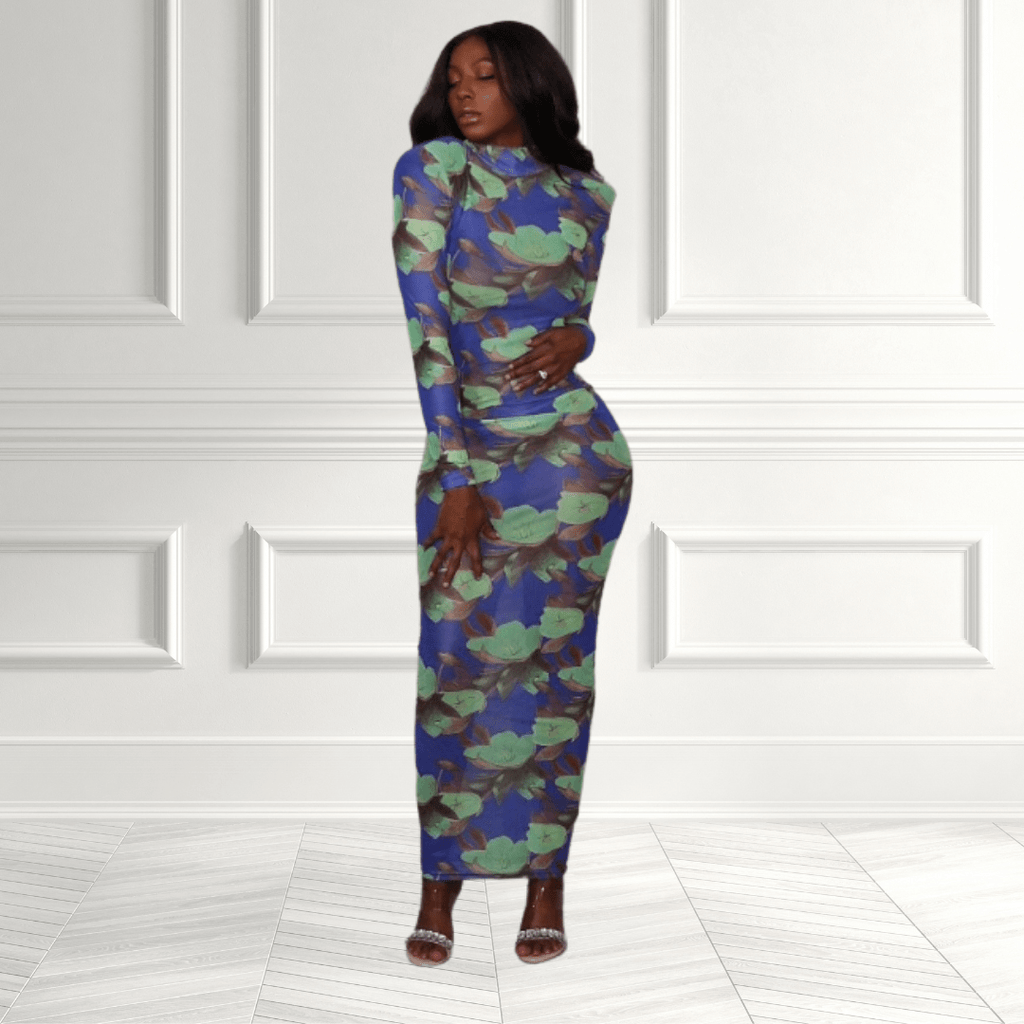 Floral Mesh Maxi Dress: Effortless Elegance | ForeignGeh