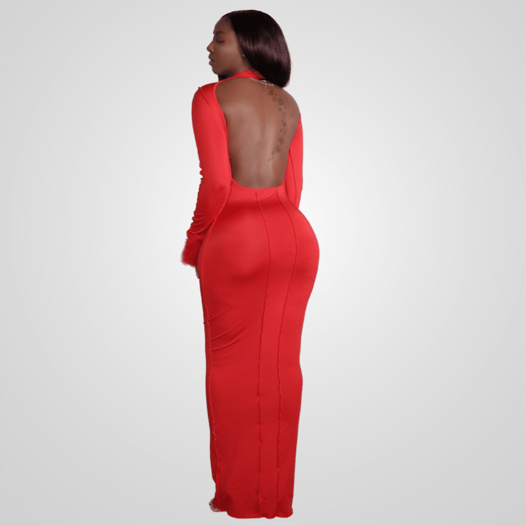 backless maxi dress